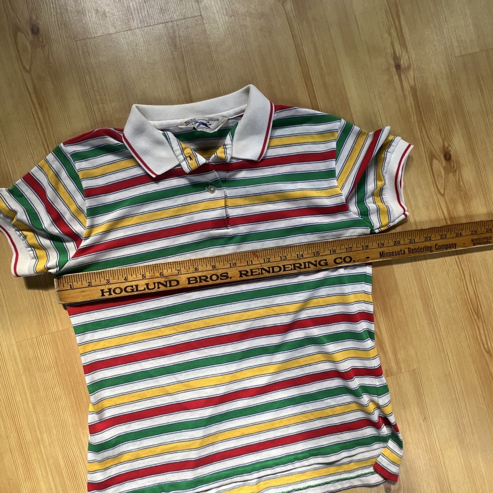 Vintage JC Pennys Multicolor Stripes Polo Women's Girls‎ Junior Large The Fox - Picture 4 of 10
